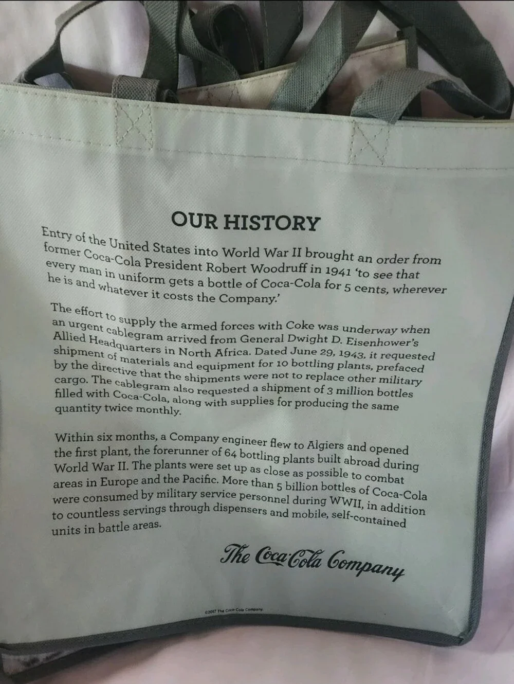 10 Coca-Cola Shopping Bags Tote Bag Reusable Bag US Military Historical NEW